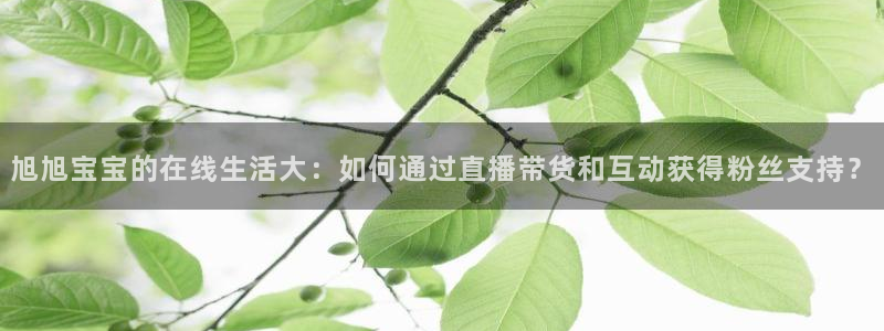 黑白直播体育ufc：旭旭宝宝的在线生活大：如何通过直播带货和互动获得粉丝支持？